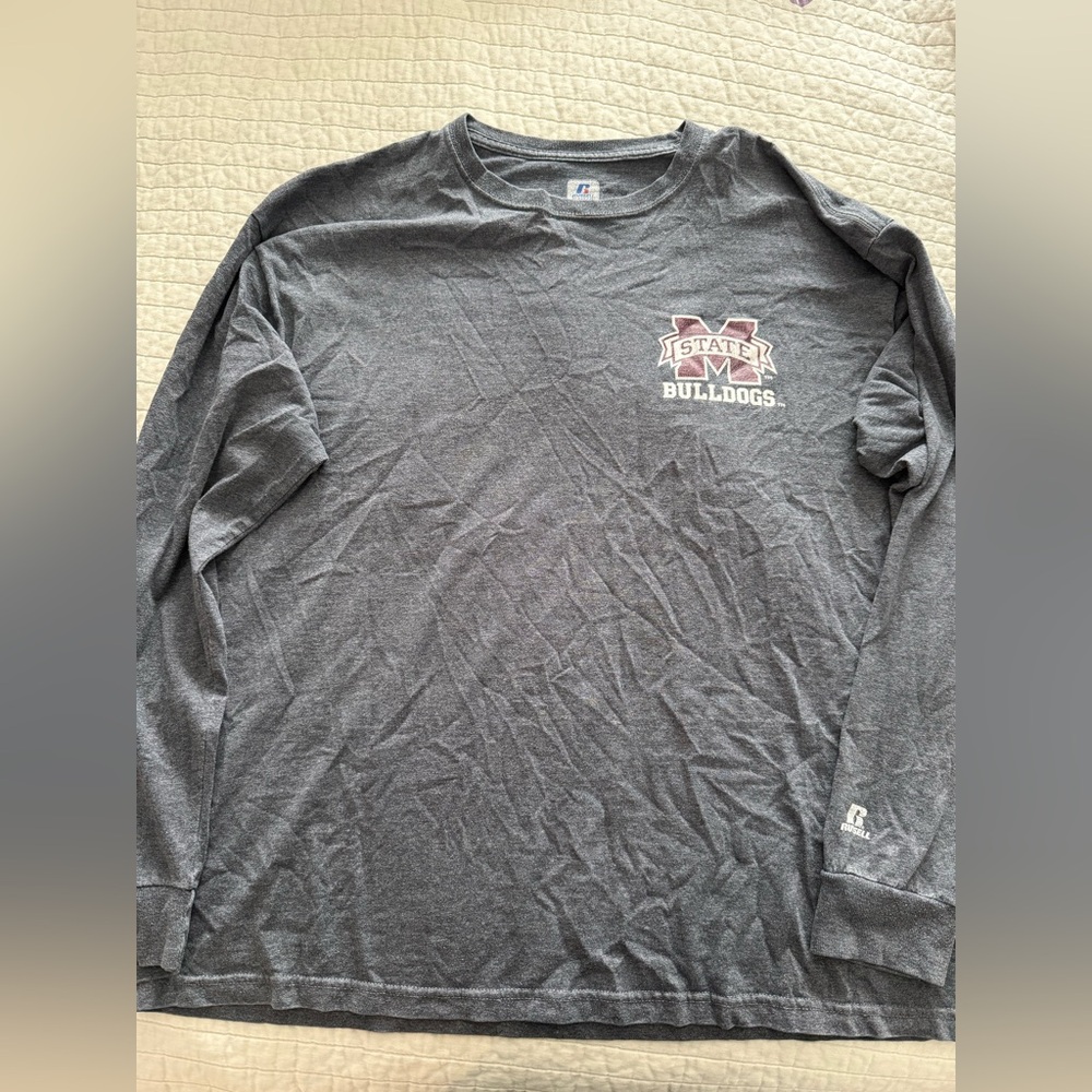 Gray Mississippi State Bulldogs Long-sleeve T-shirt Size XL